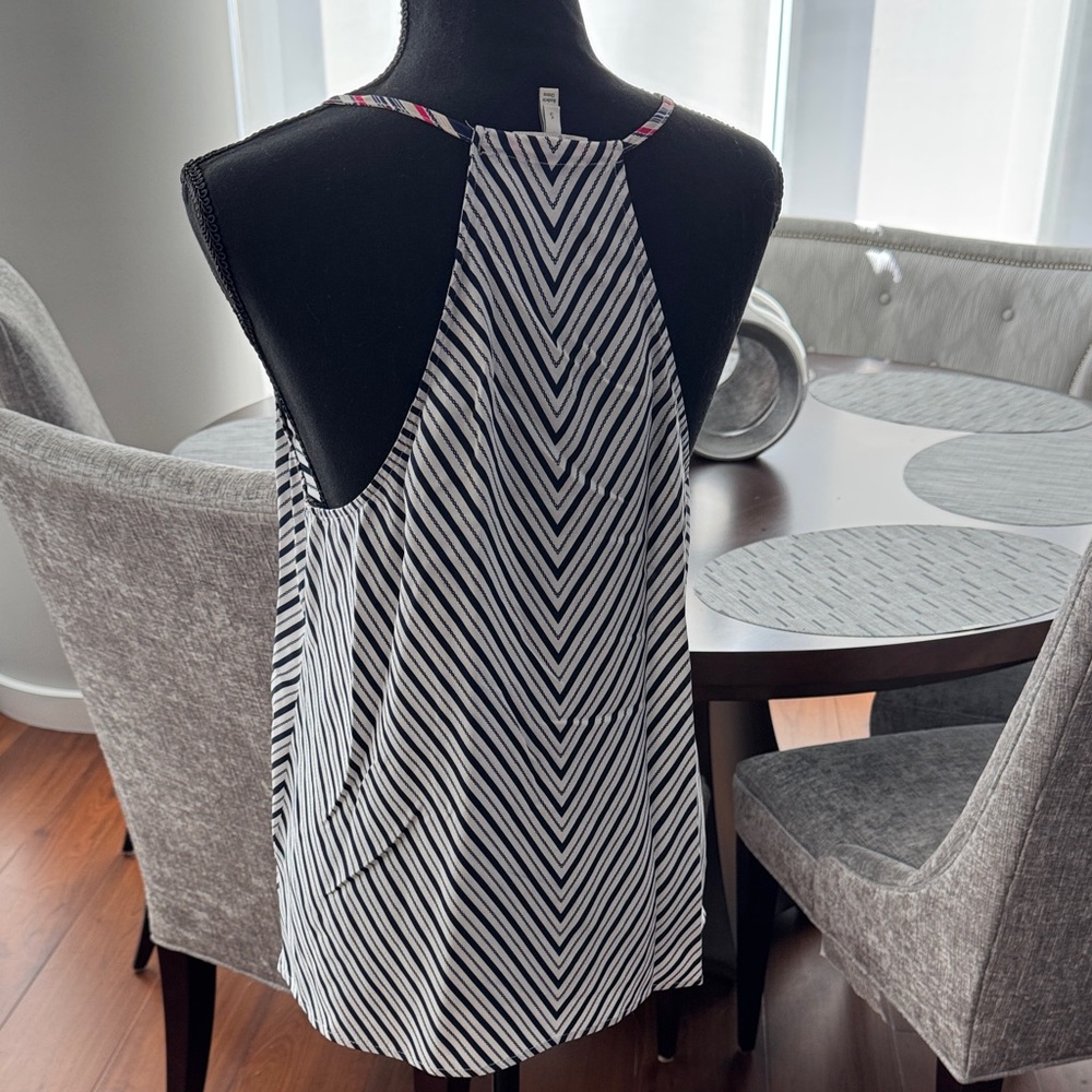 Joie Black and White Striped Tank Top - Picture 3 of 3